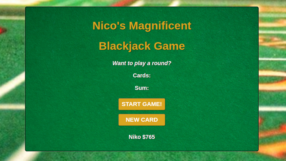 Picture of Blackjack Game