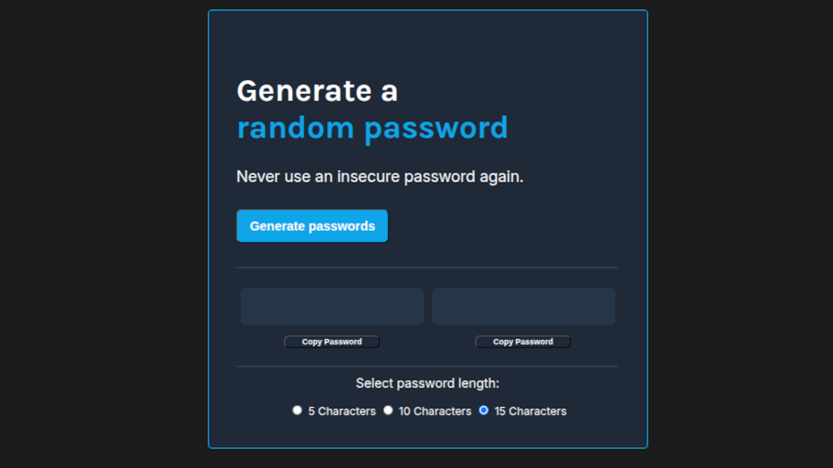 Picture of Password Generator App