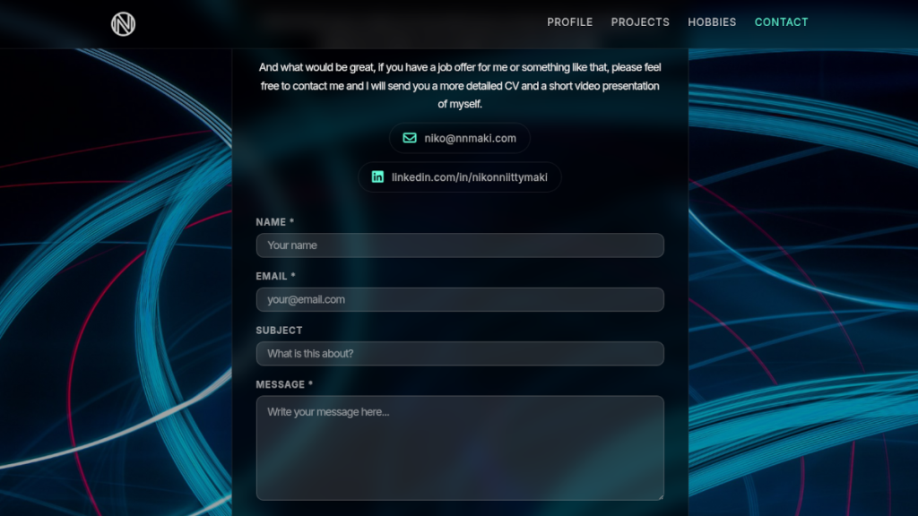 PIcture of NNmaki.com Portfolio Website